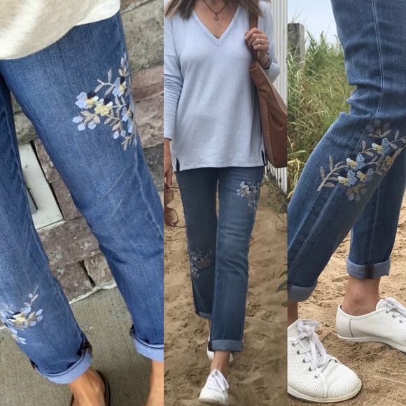 j jill embroidered jeans